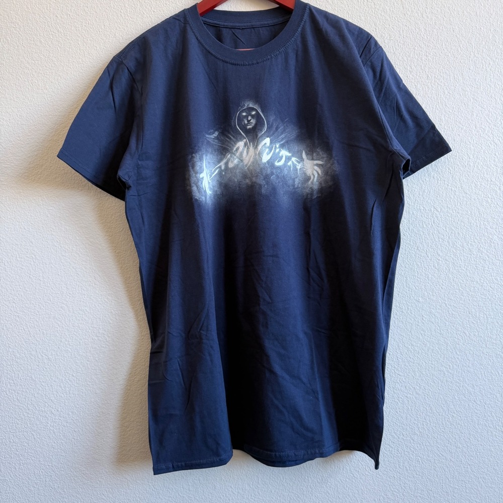 Magic The Gathering Jace Beleren Graphic T-Shirt Navy Blue Mens Large MTG Tee